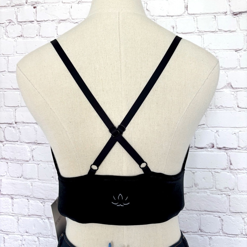 BEYOND YOGA Black Long Line Velvet Motion Bralette--NWT--L - Picture 7 of 16